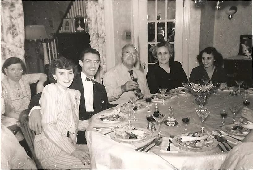 Faded vintage family group photo before AI photo restoration with RestorePhotosApp