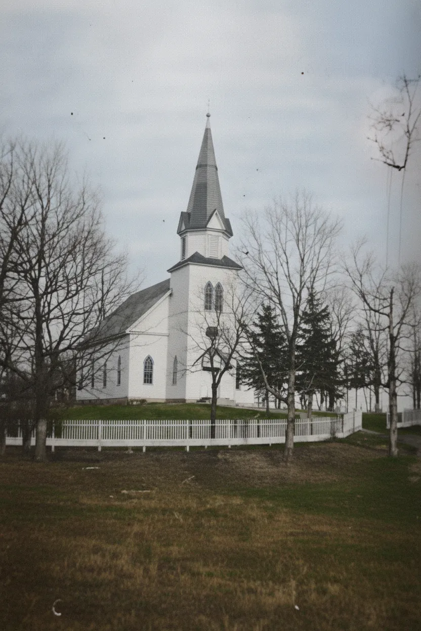 Church photo restored to clear quality using AI