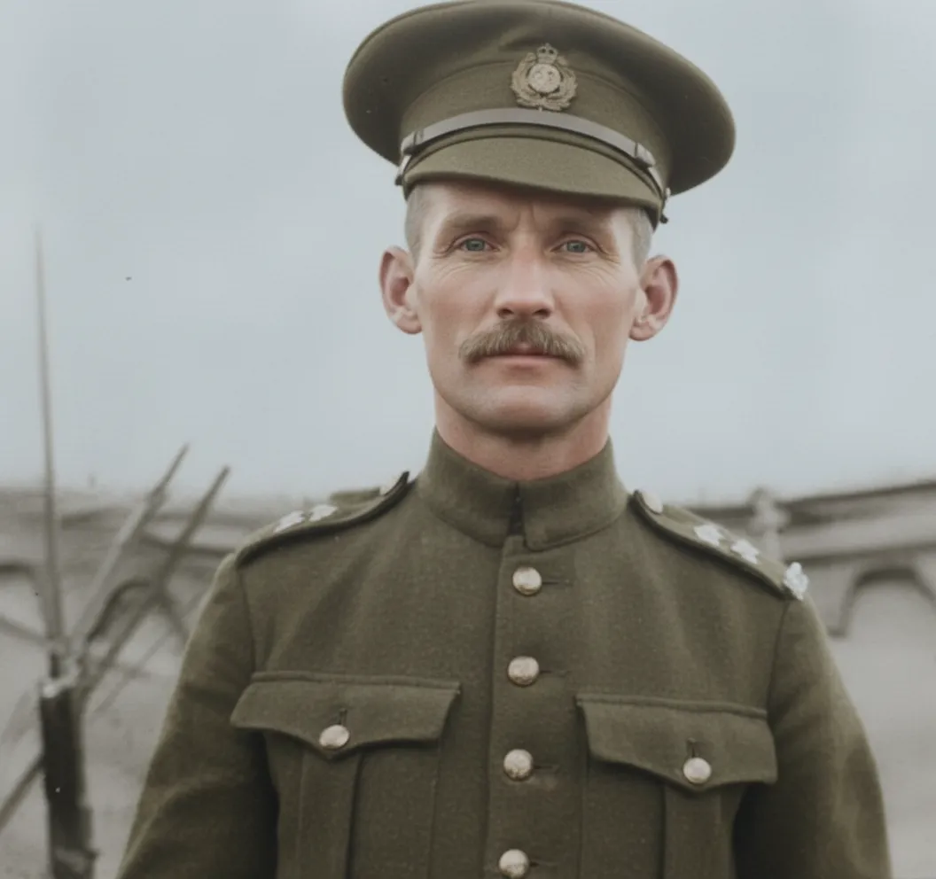 Military photo restored to clear quality using AI